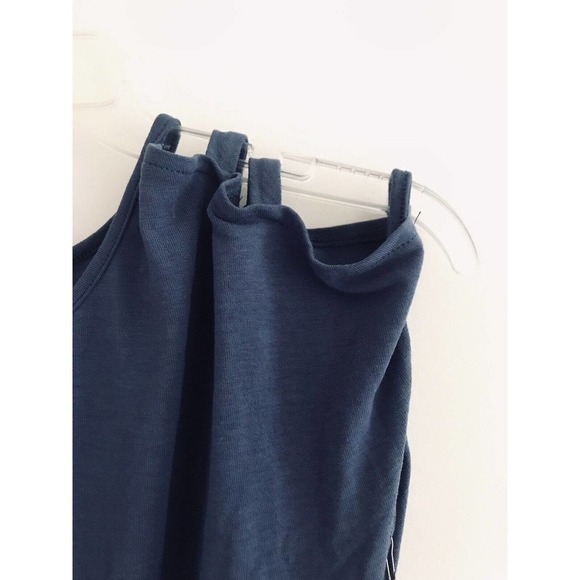 Anthropologie | Purple Snow Cut Out Top Womens S Blue Short Sleeves Tie - Picture 7 of 11